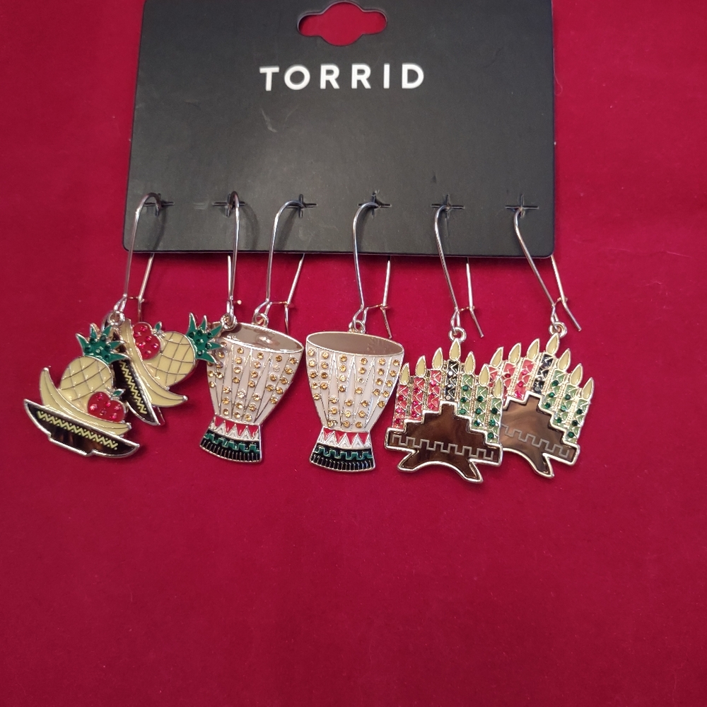 Brand New Earrings Kwanza Theme